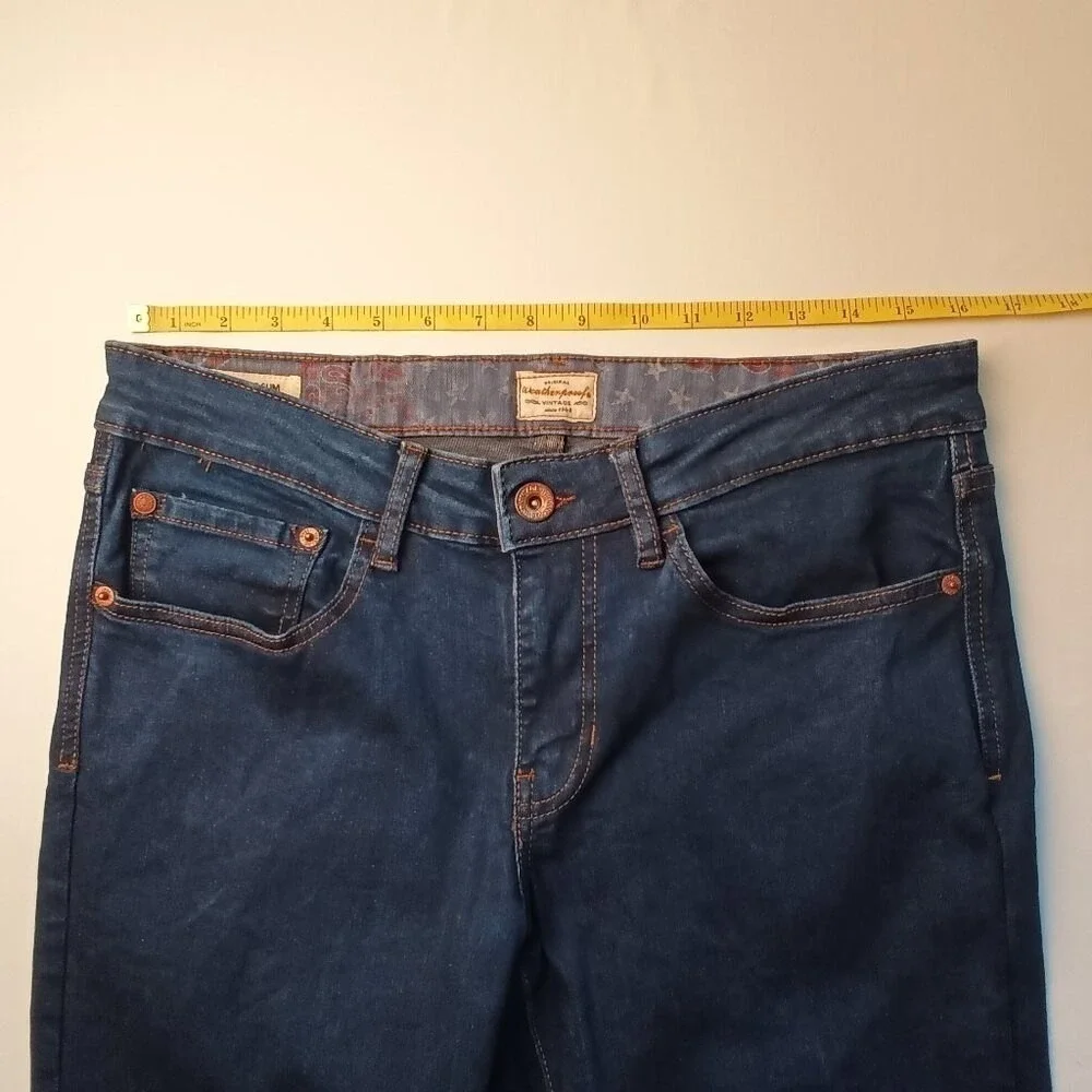 Weatherproof Vintage Mens Slim Fit Jeans Indigo Blue Size 30x32 Stretch Casual